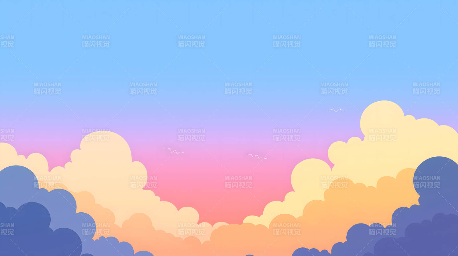 渐变色天空的温柔治愈图片