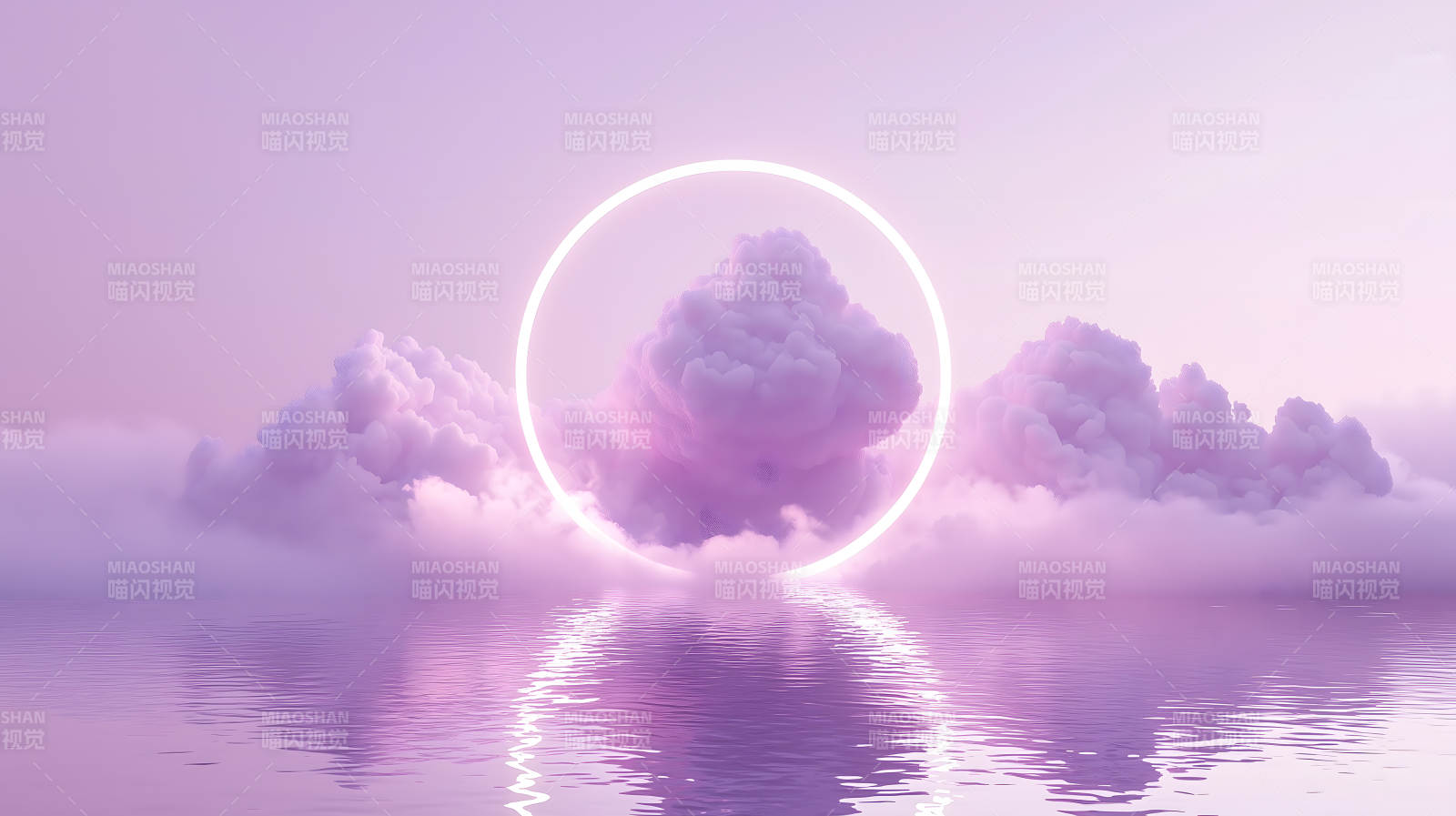 霓虹光环与云端梦境图片