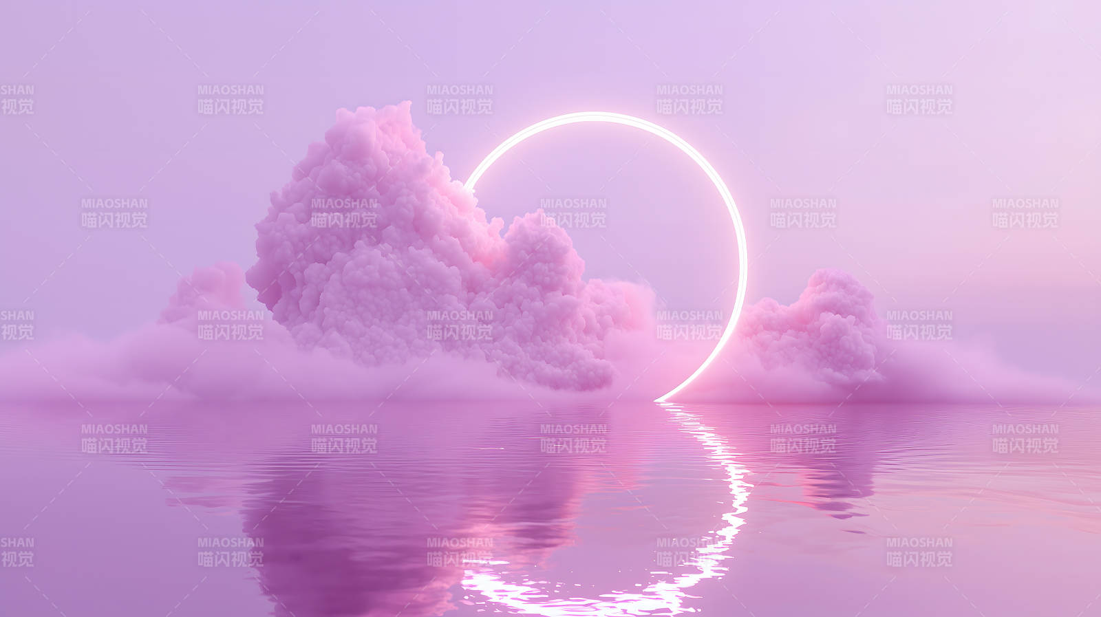 霓虹光环与云端梦境图片