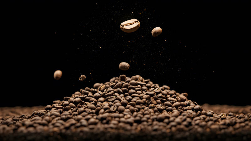 咖啡豆的黑色浪漫图片