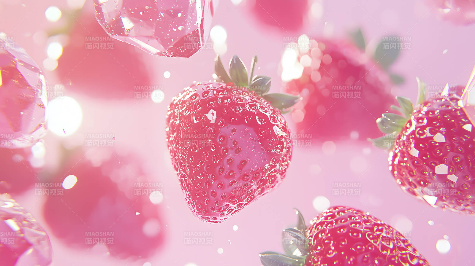 冰爽草莓的甜蜜诱惑图片