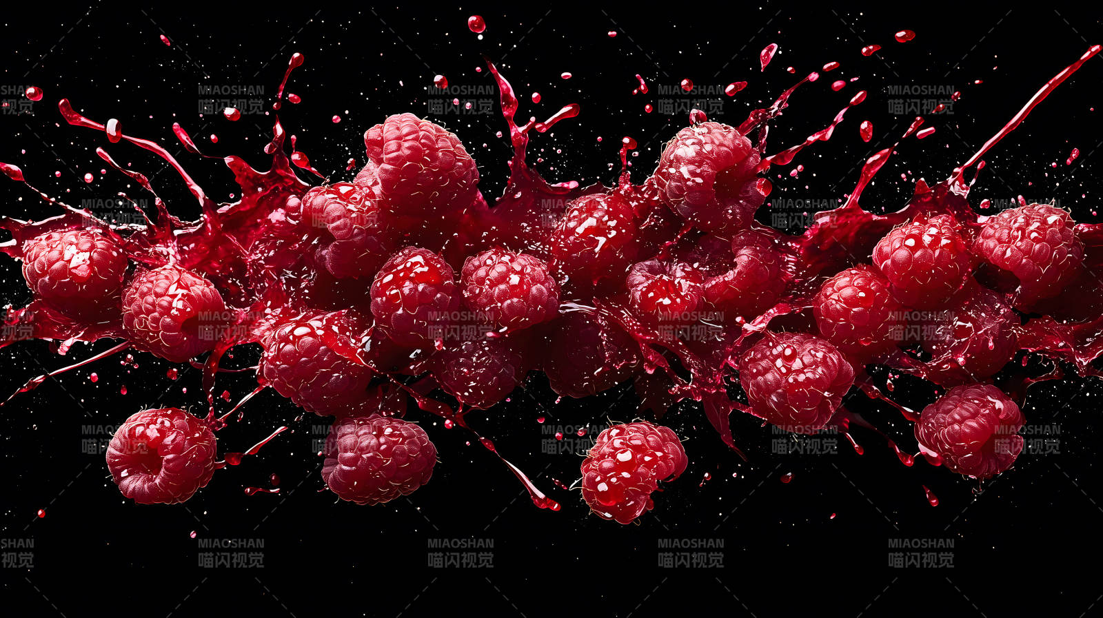 覆盆子的水花绽放图片