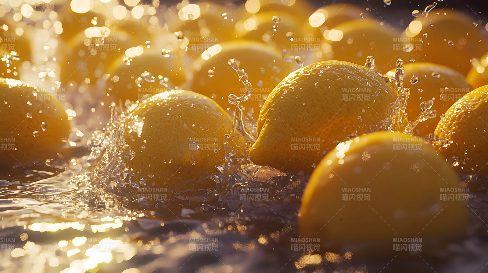 柠檬飞溅的清爽瞬间图片
