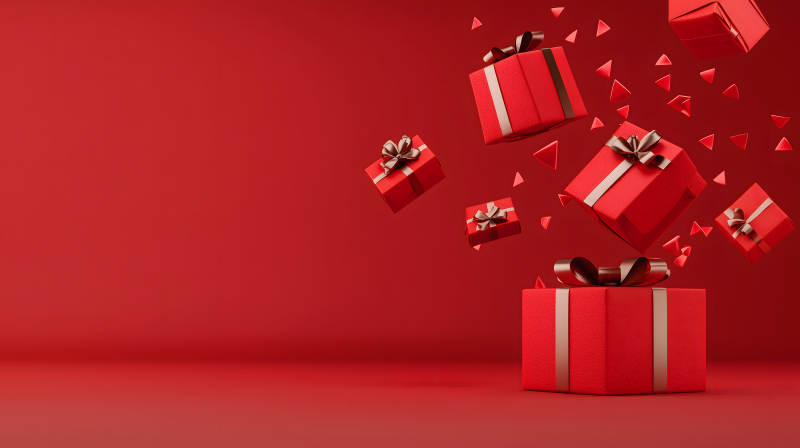 节日礼物的惊喜降临图片
