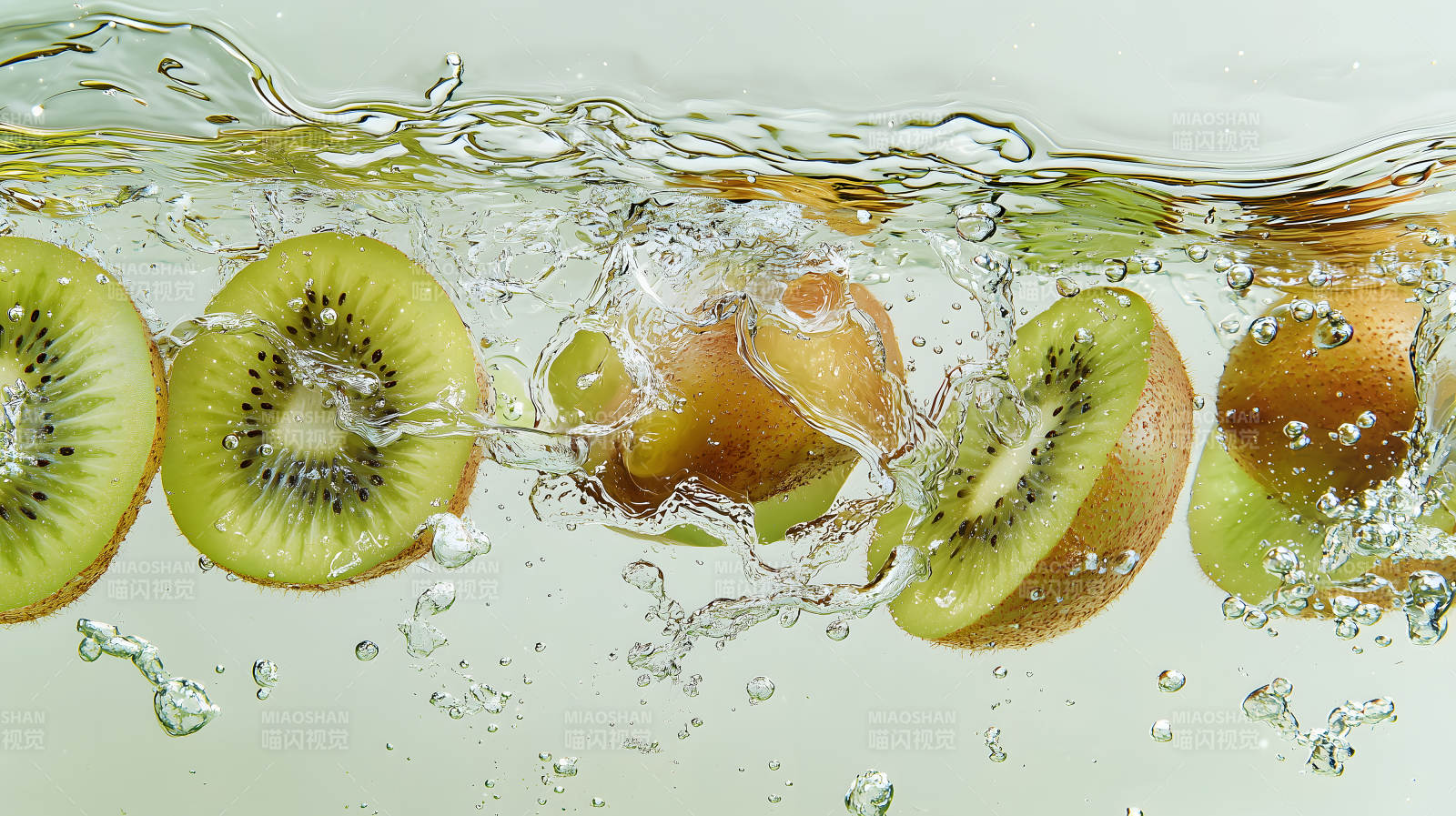 猕猴桃在水中绽放图片