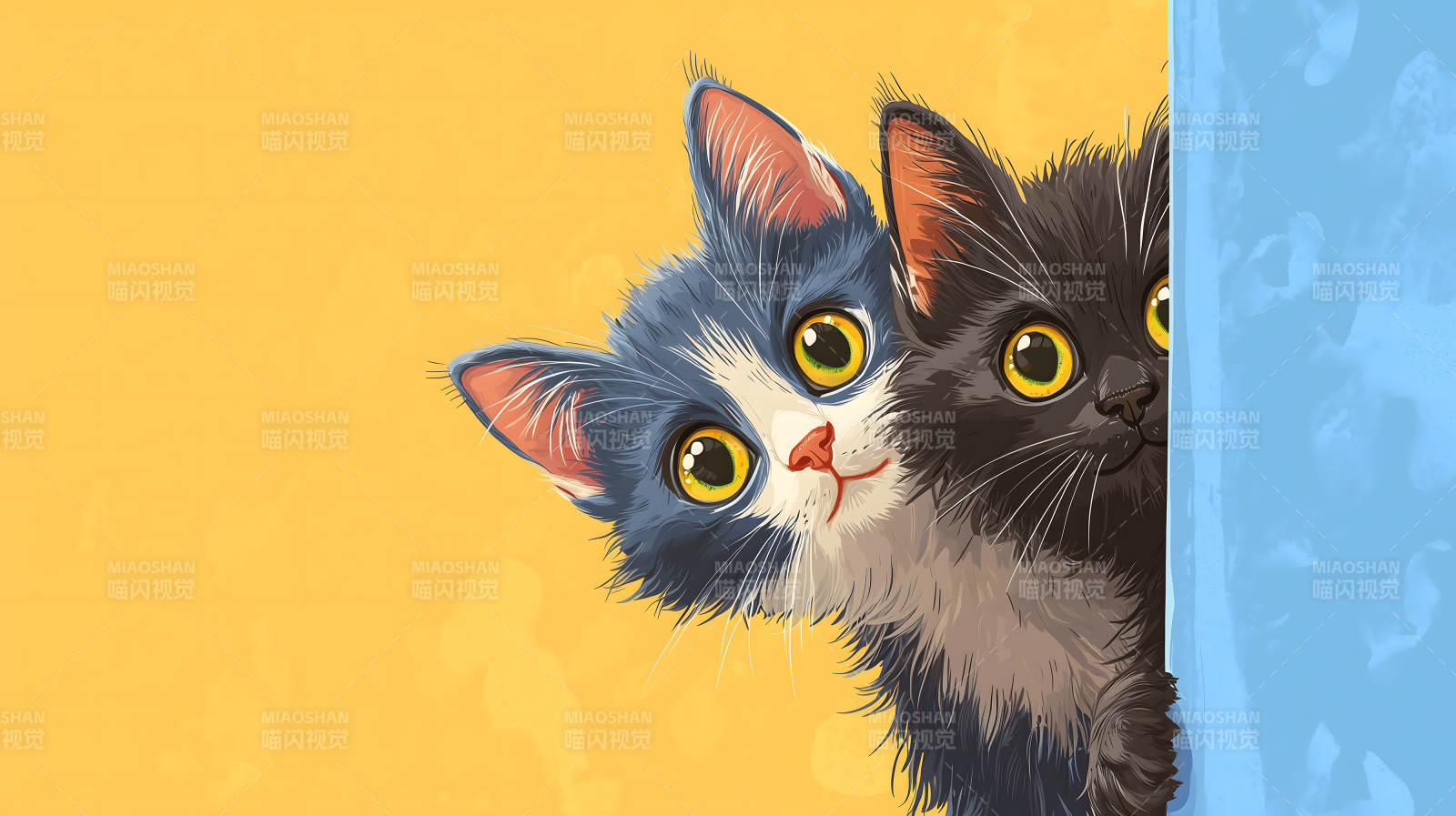 萌宠幼猫的彩色世界图片