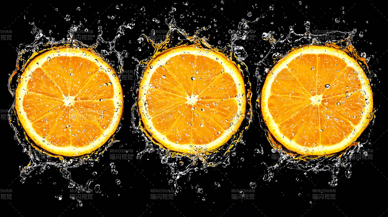 柠檬在水中飞溅的清爽图片