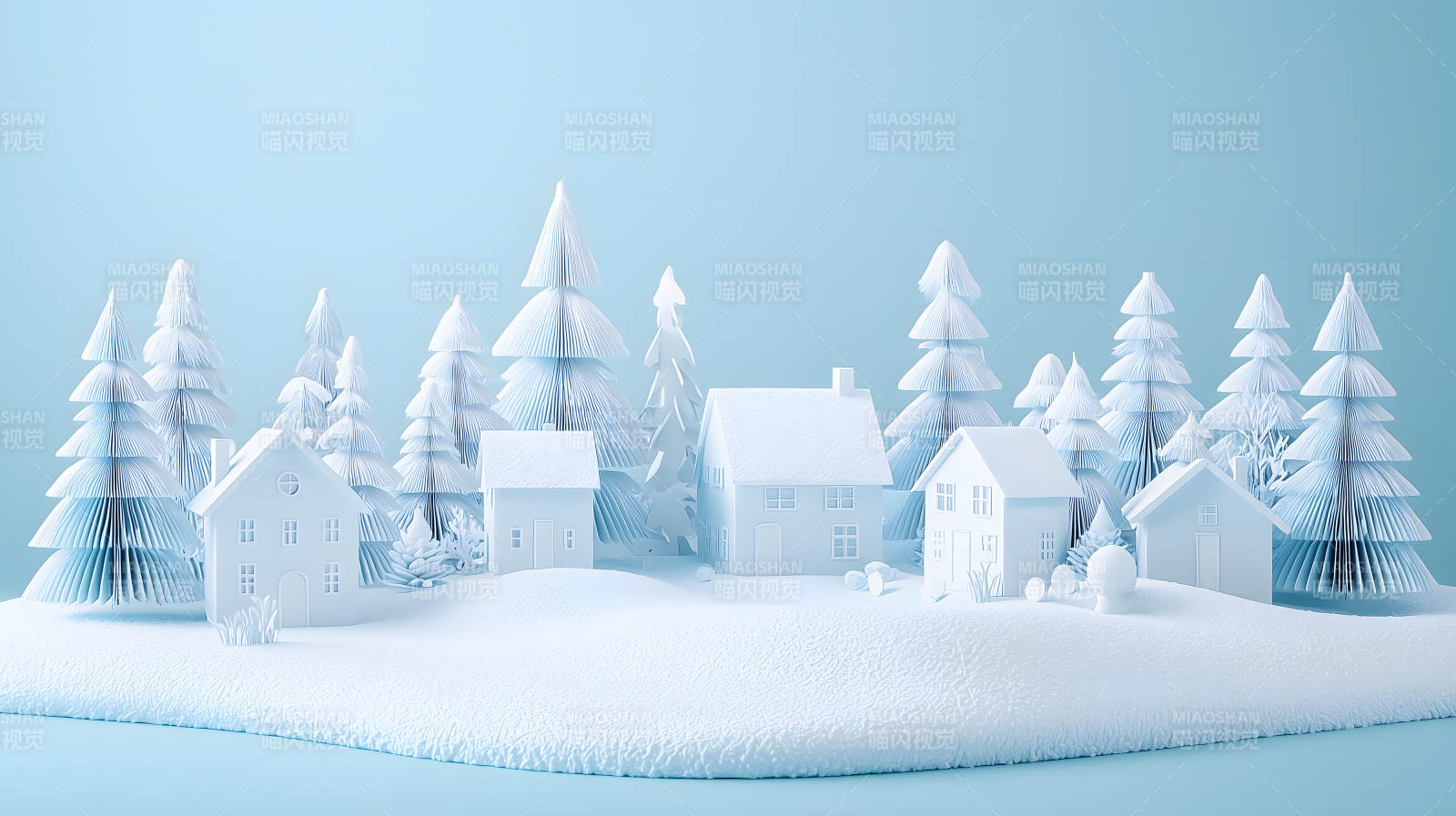 冬日童话小镇图片