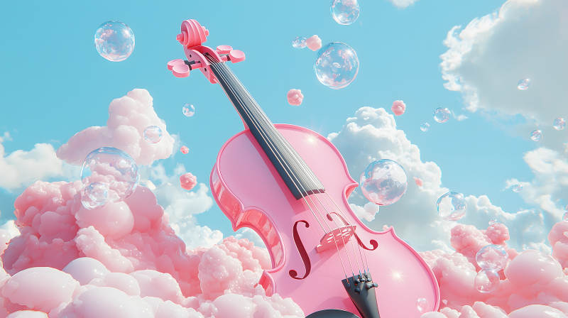 粉色小提琴的梦幻曲图片