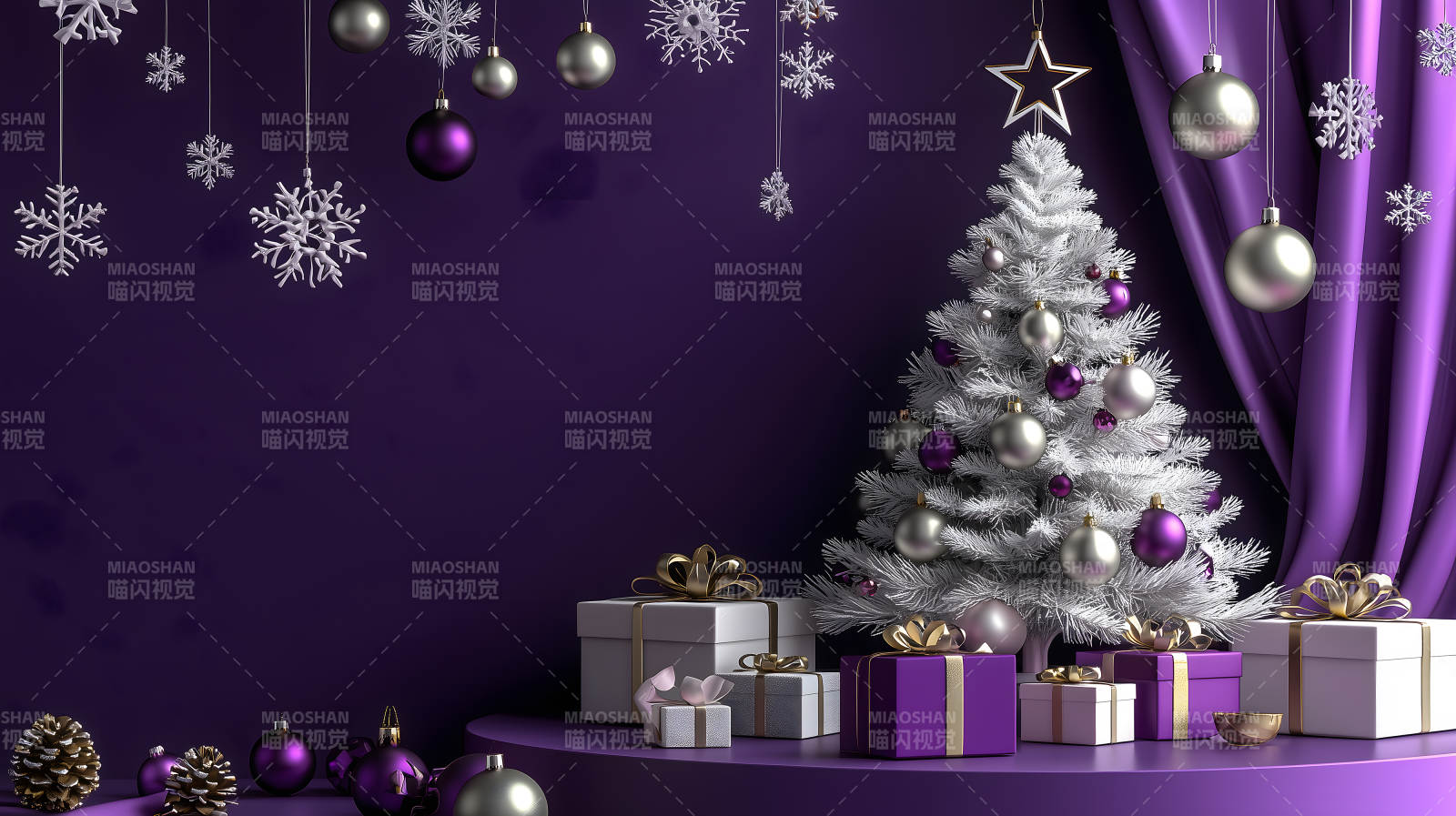 紫色圣诞的浪漫图片