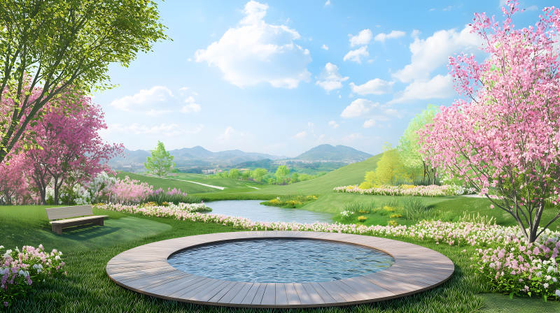 春日花园的宁静一隅图片