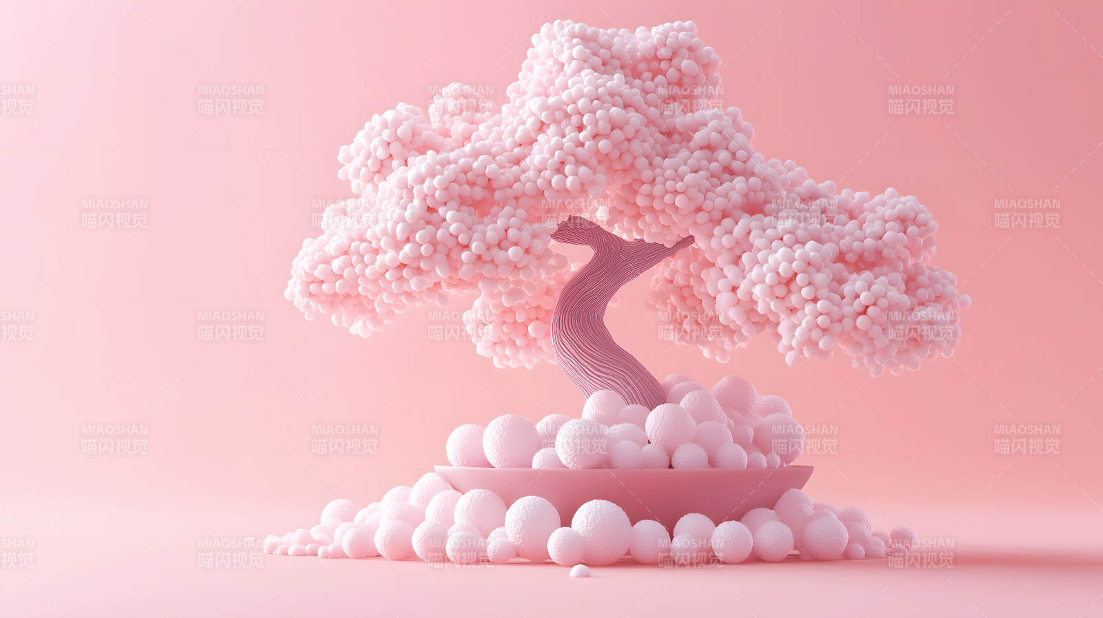 甜蜜糖果色的艺术盆景图片