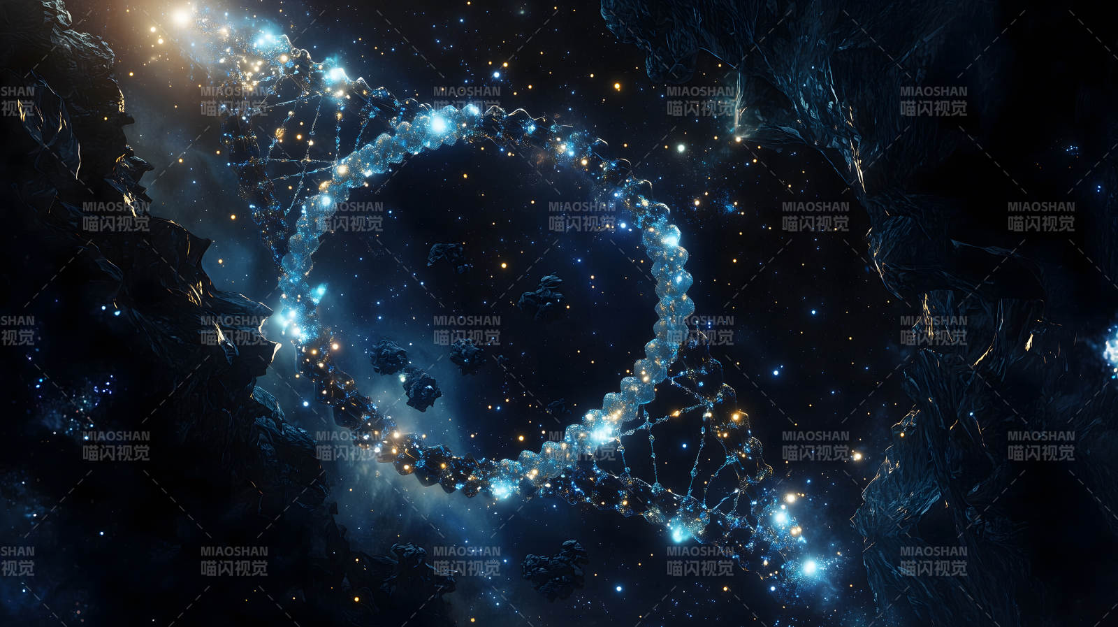 璀璨星河中的DNA之光图片