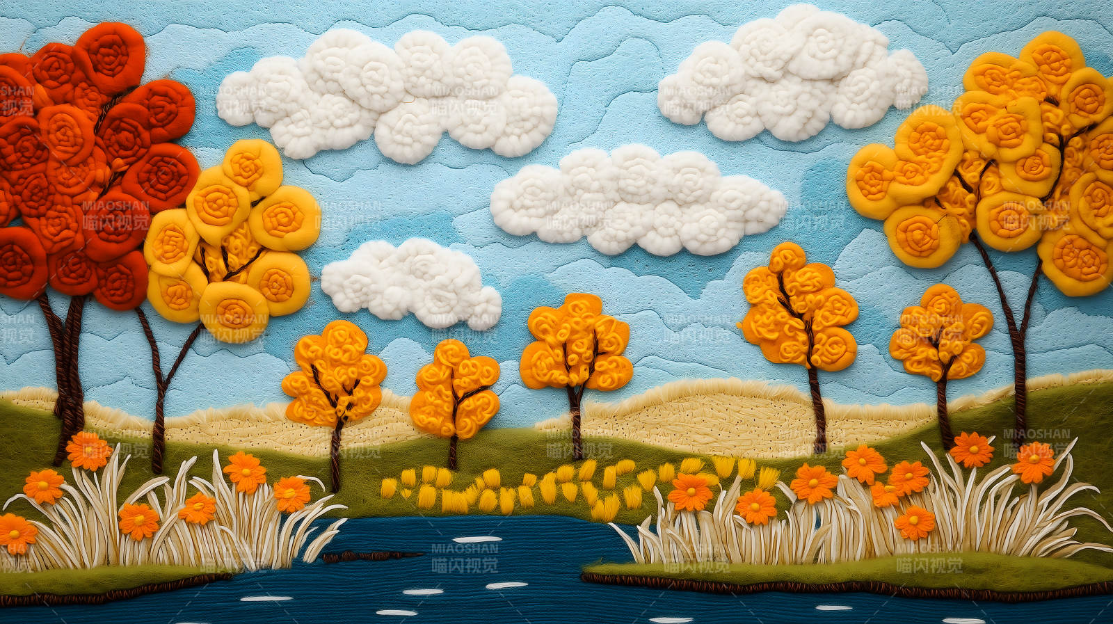 秋日田园诗意画卷图片