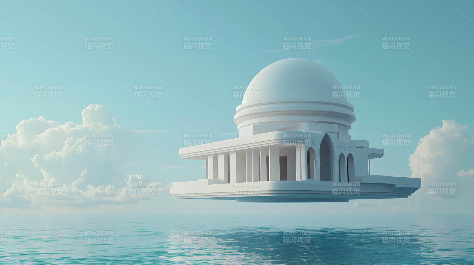 未来主义水上建筑图片