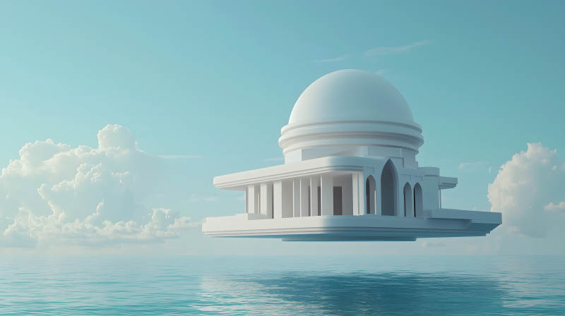 未来主义水上建筑图片