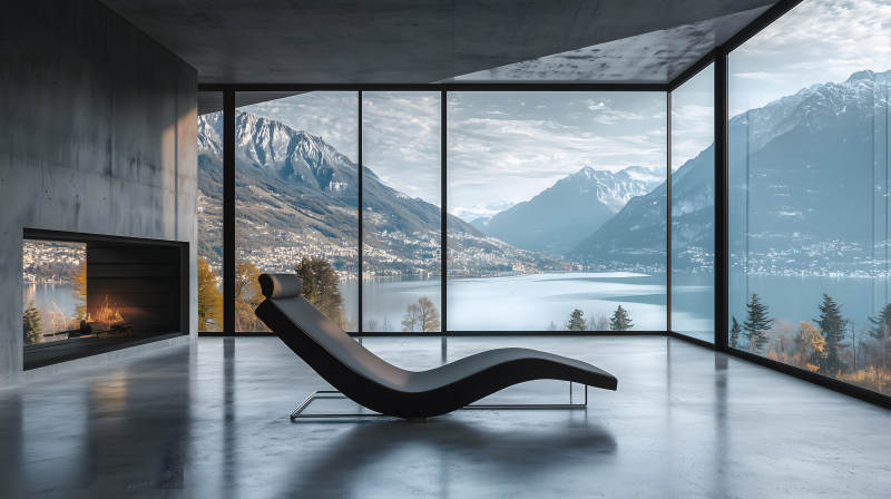 湖光山色的静谧居所图片