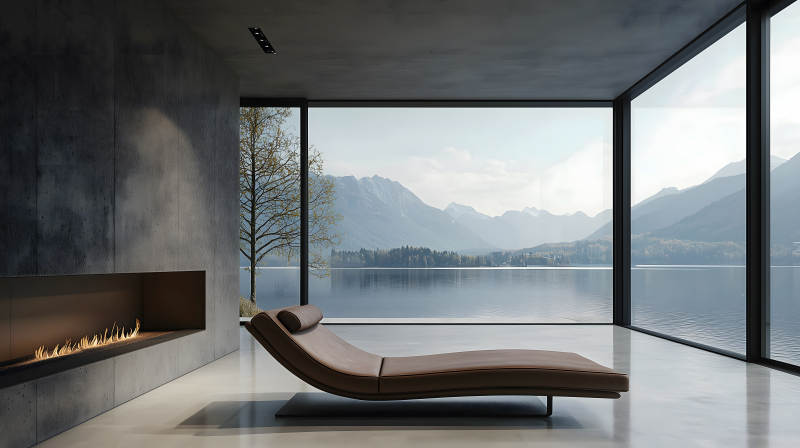 湖光山色的静谧居所图片