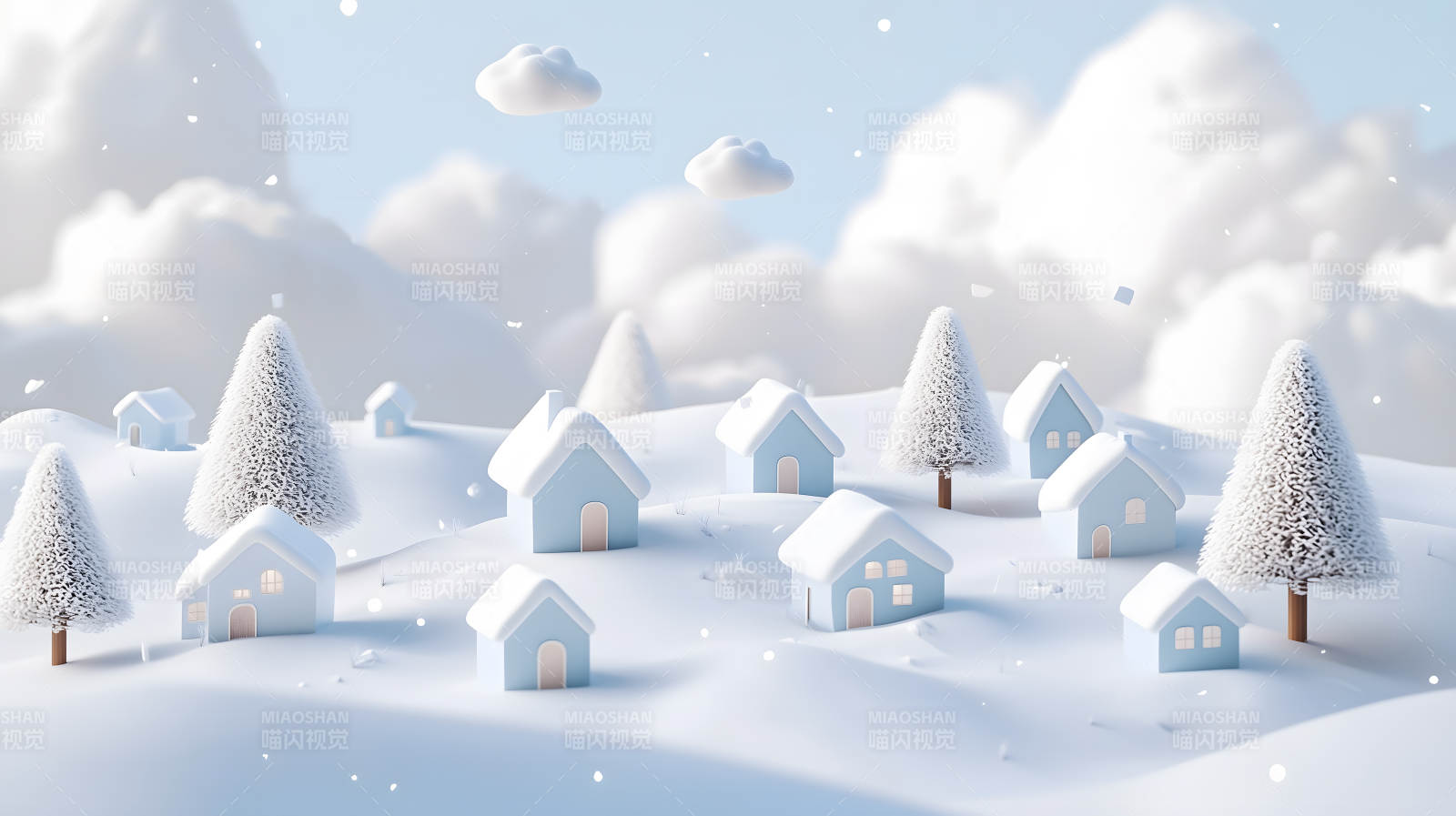 冬日童话小镇图片