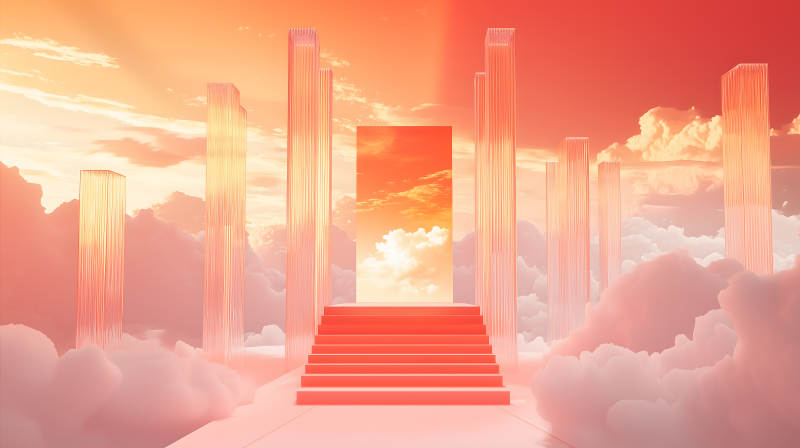 云端之上的梦幻阶梯图片