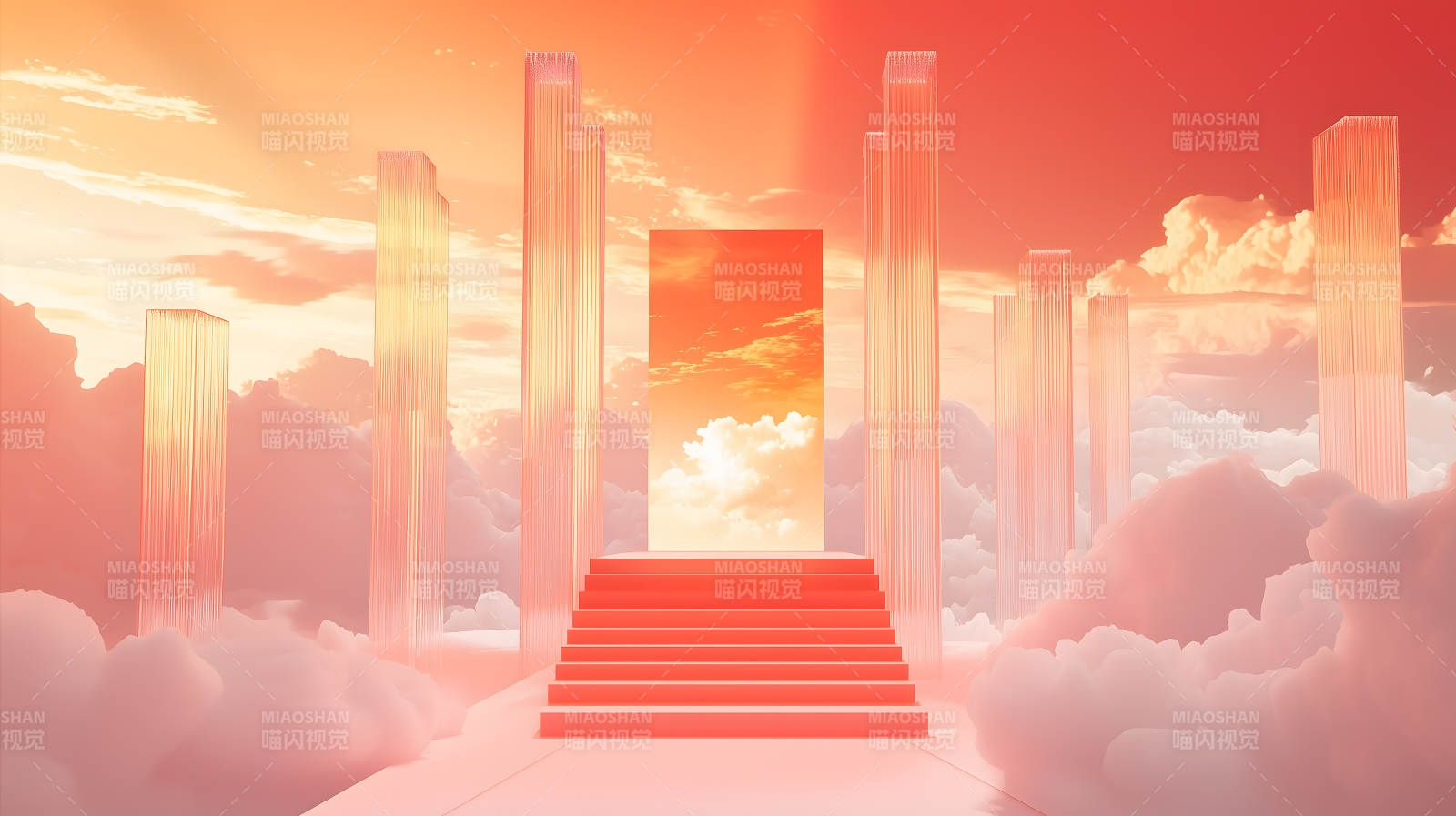 云端之上的梦幻阶梯图片