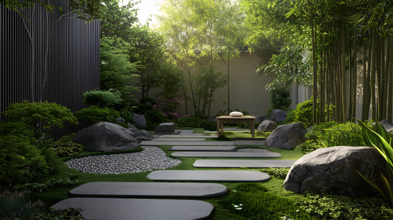 禅意庭院的静谧时光图片