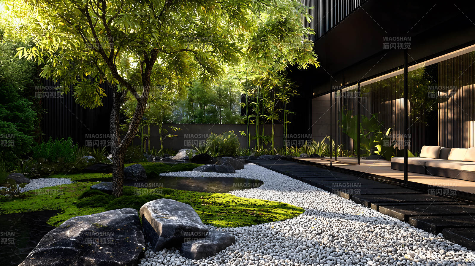 禅意庭院的静谧时光图片