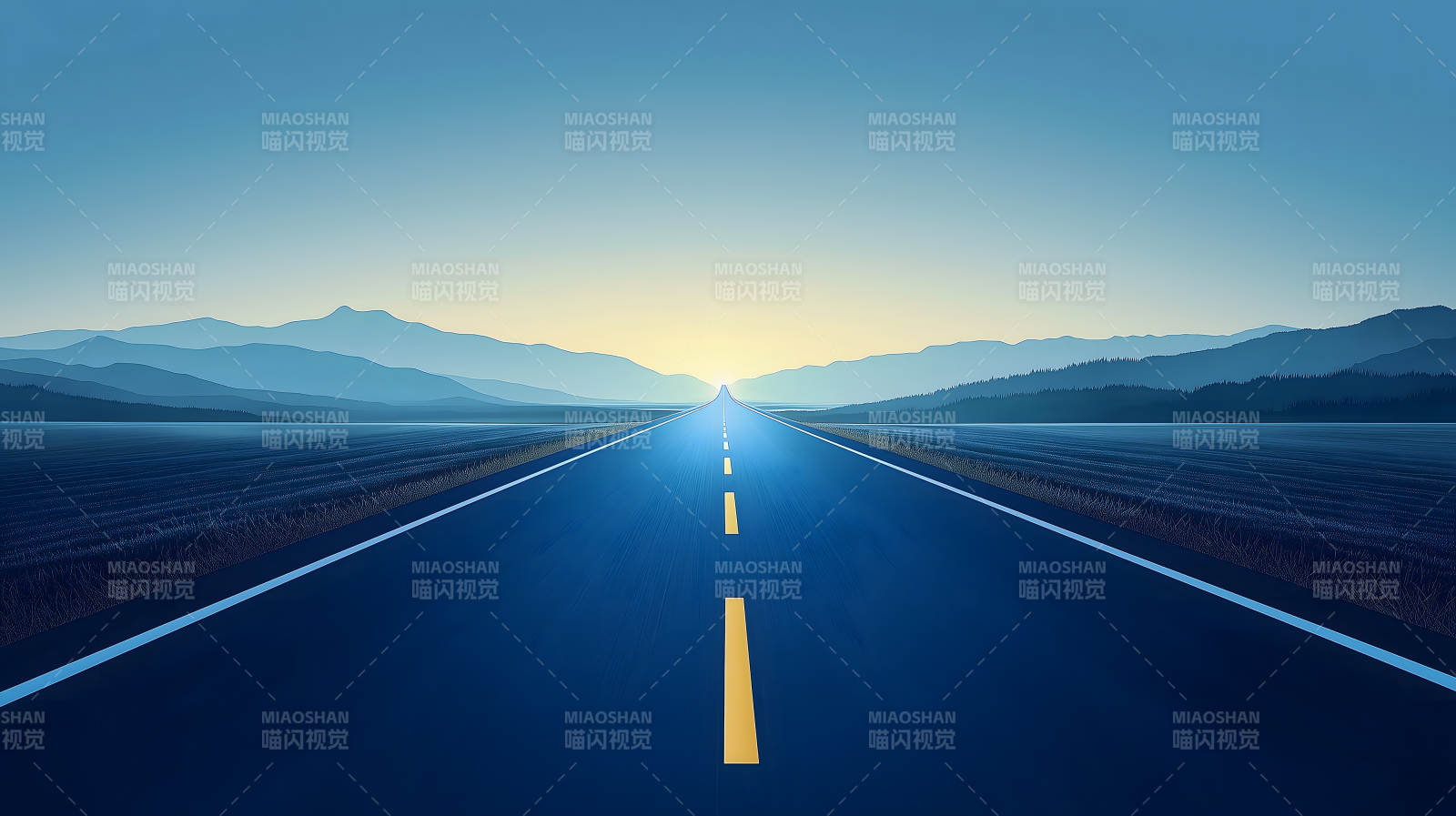 通往天际的蓝色之路图片