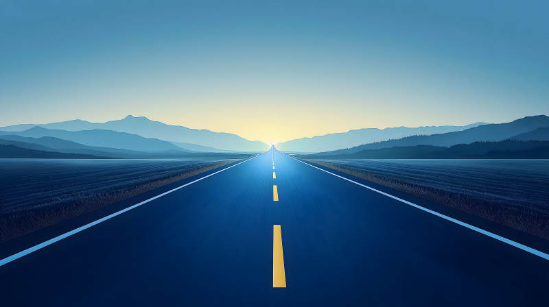 通往天际的蓝色之路图片