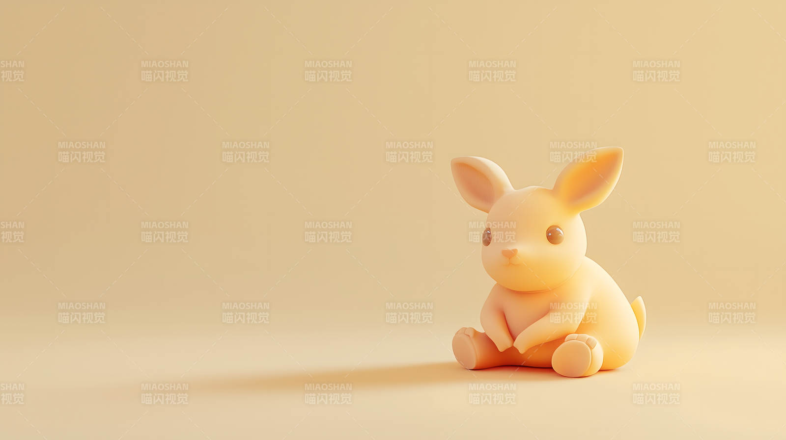 奶油色小兔的治愈时光图片