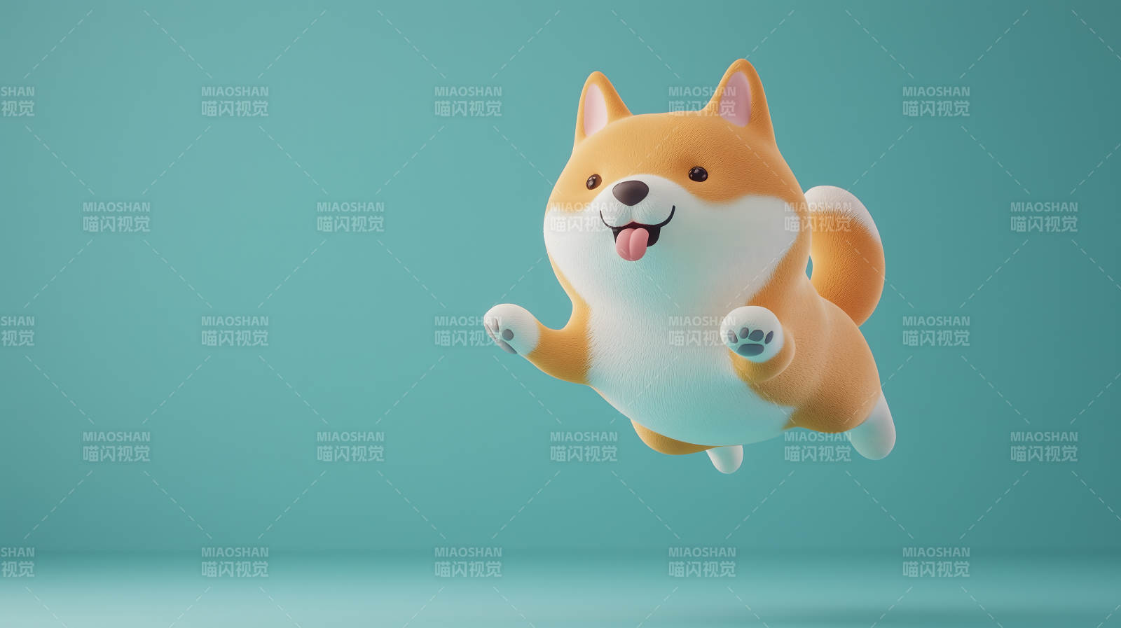 奔跑的卡通柯基犬图片