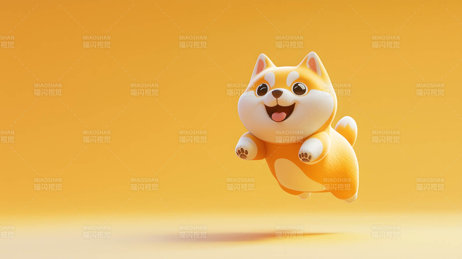 奔跑的卡通柯基犬图片