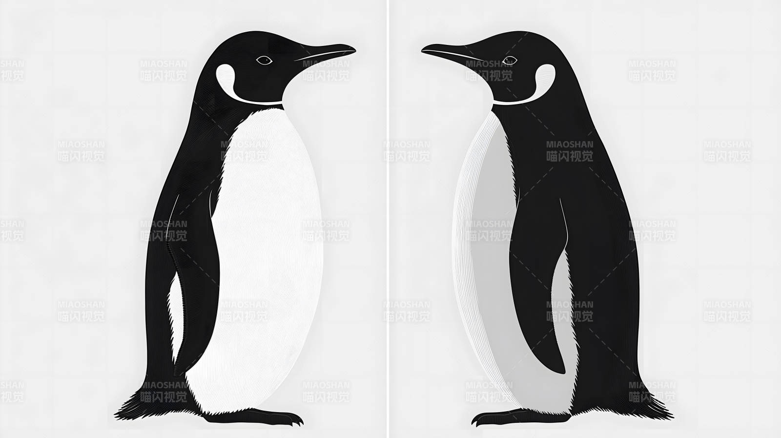 极简风企鹅二重奏图片