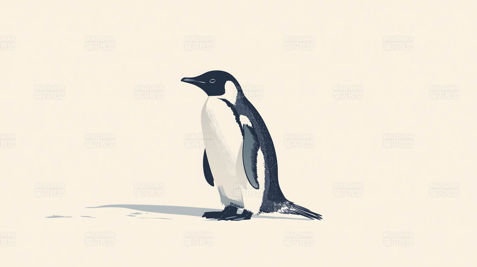 简约风企鹅剪影图片