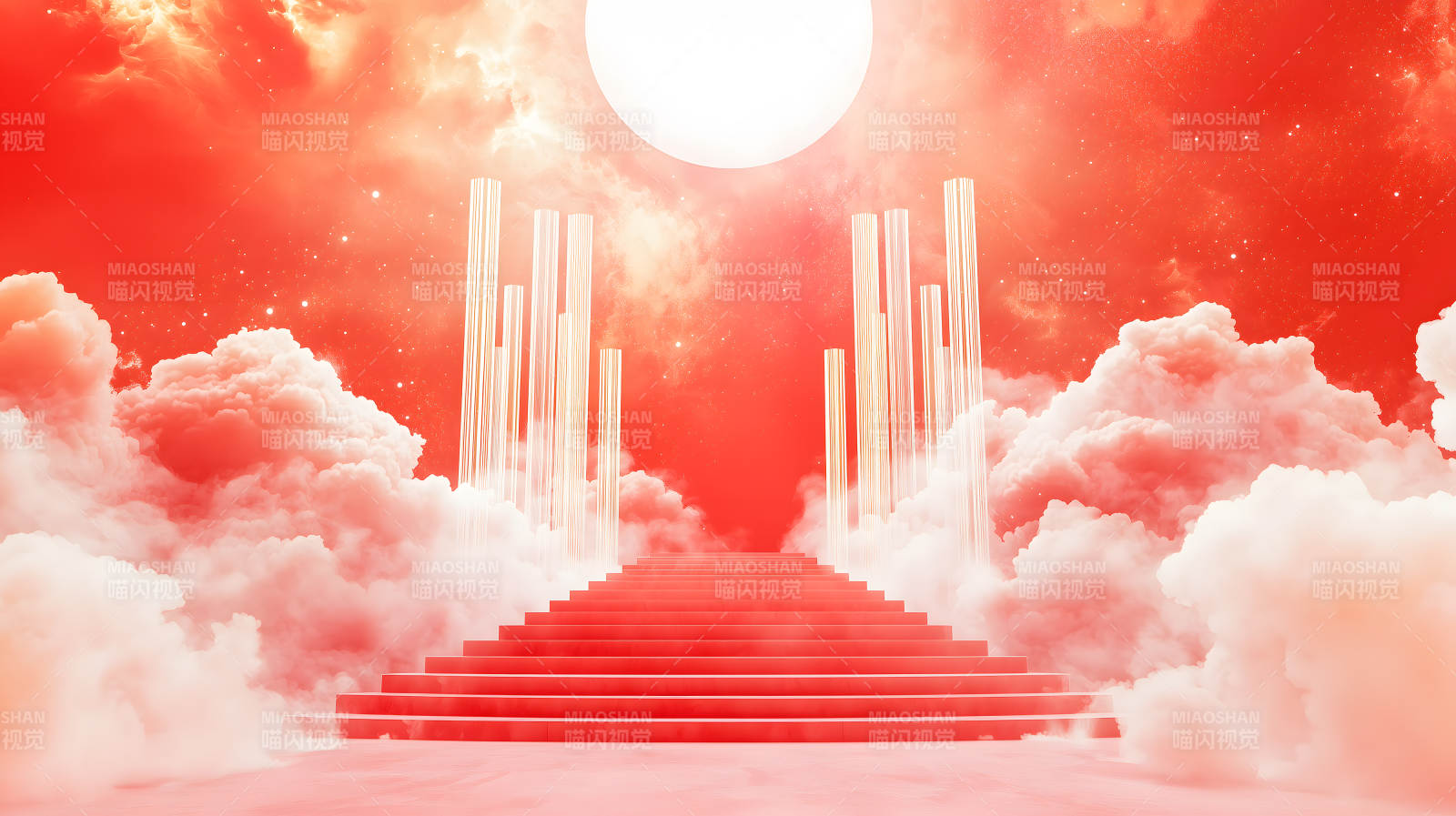 云端之上的梦幻阶梯图片