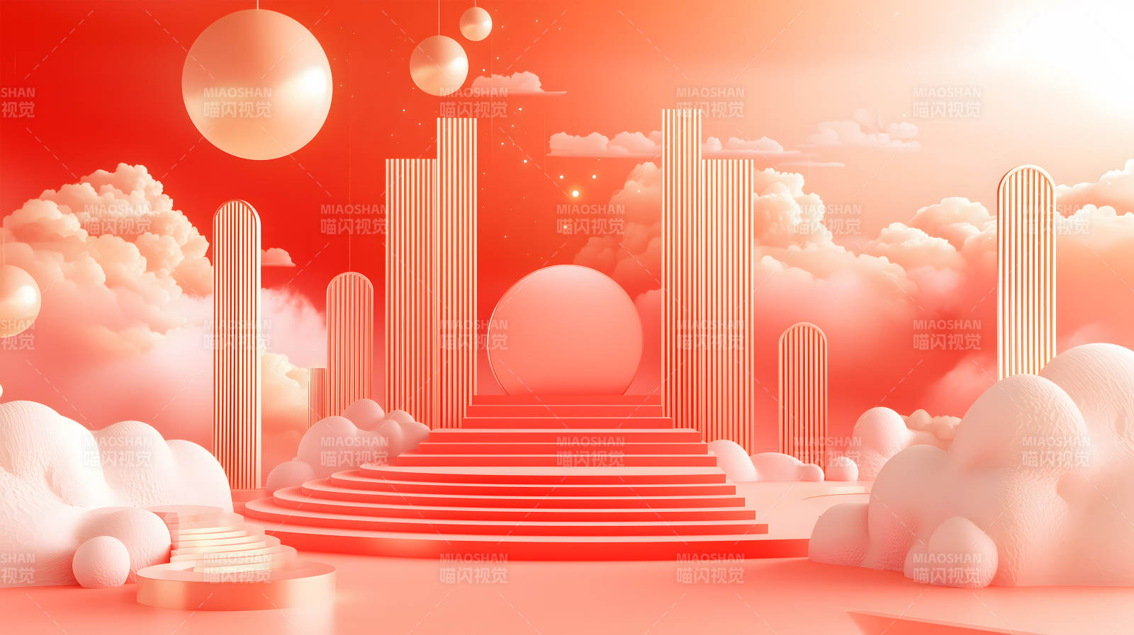 云端之上的梦幻阶梯图片