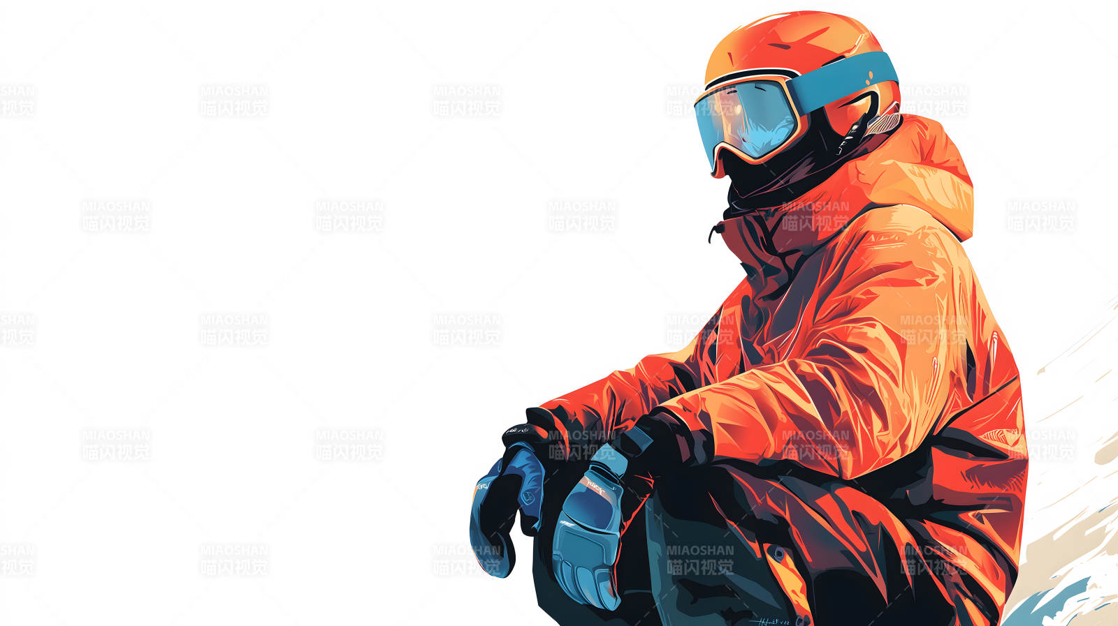 雪地运动的时尚剪影图片