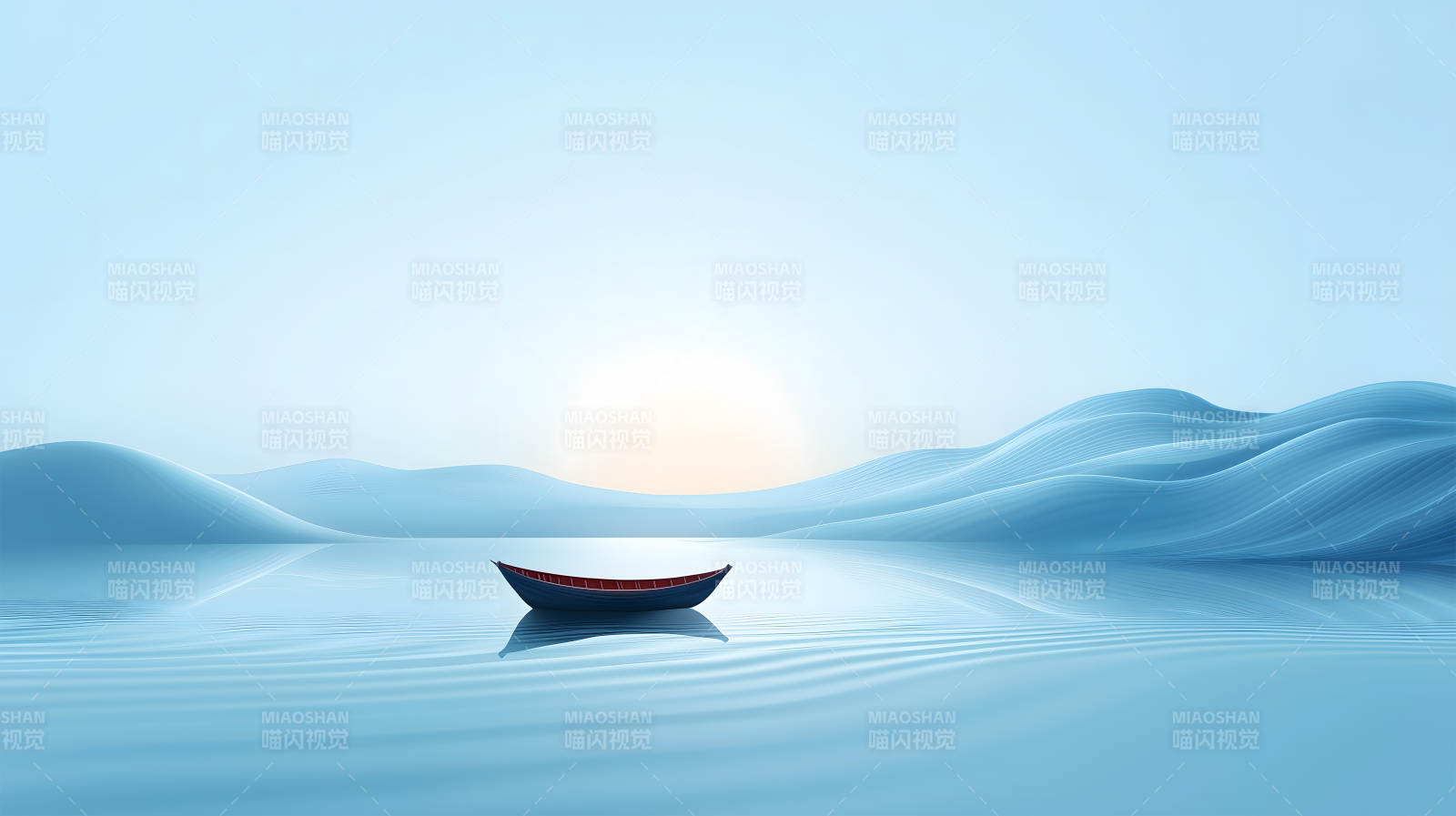 水墨山水间的宁静致远图片