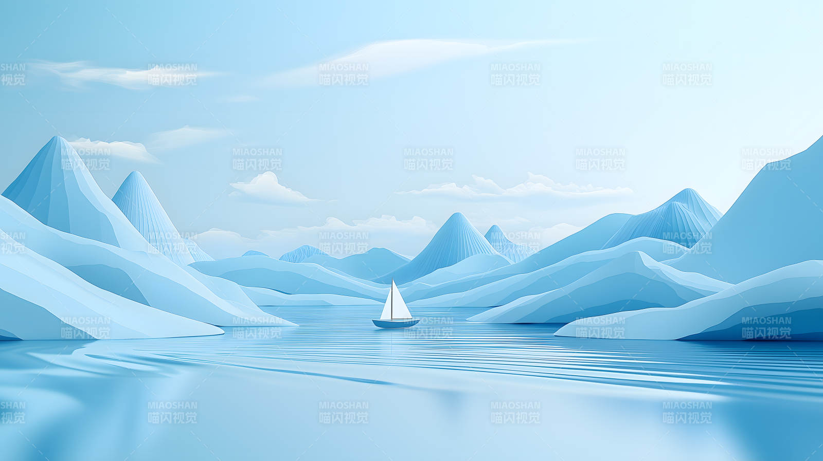 水墨山水间的宁静致远图片