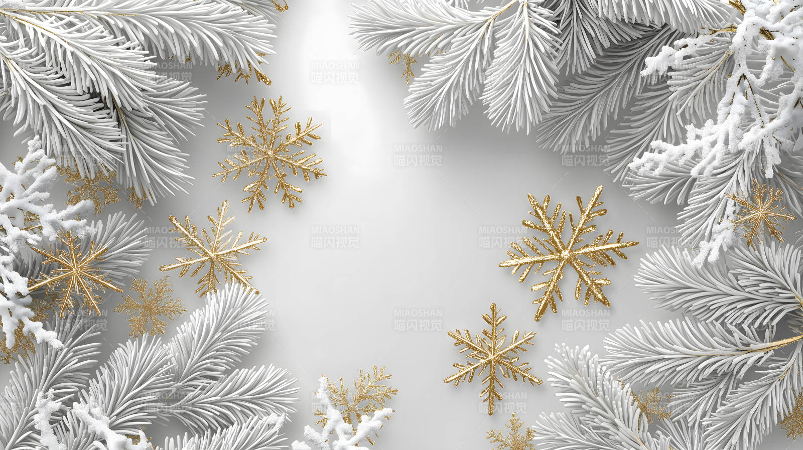 冬日雪花金色梦图片