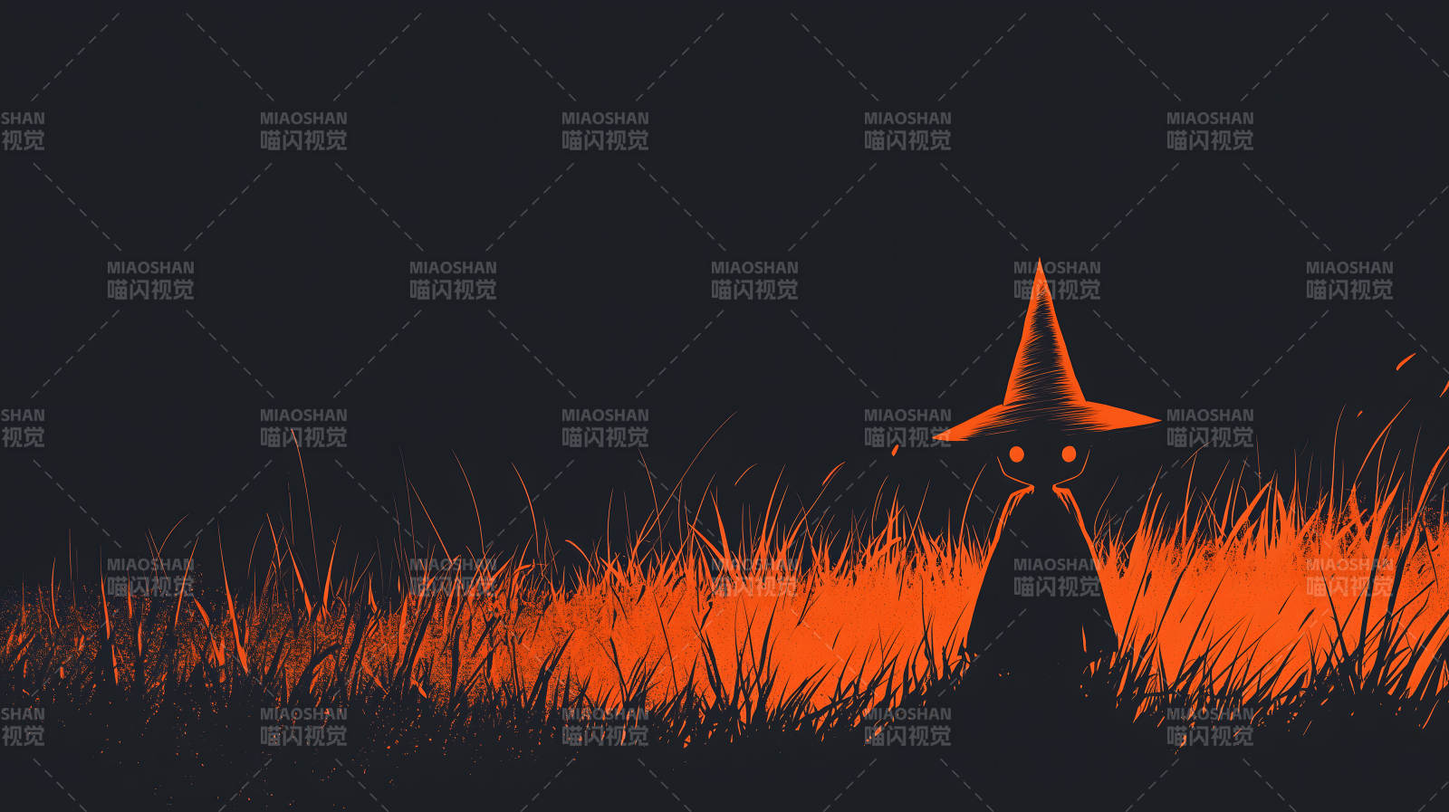 田野里的魔师剪影图片