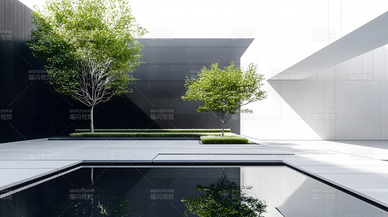 光影交织的现代庭院图片