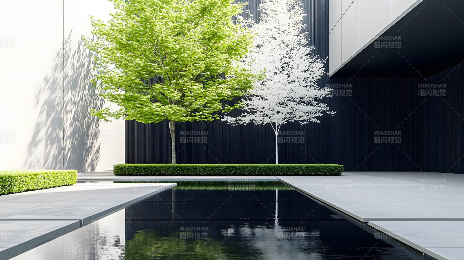 光影交织的现代庭院图片