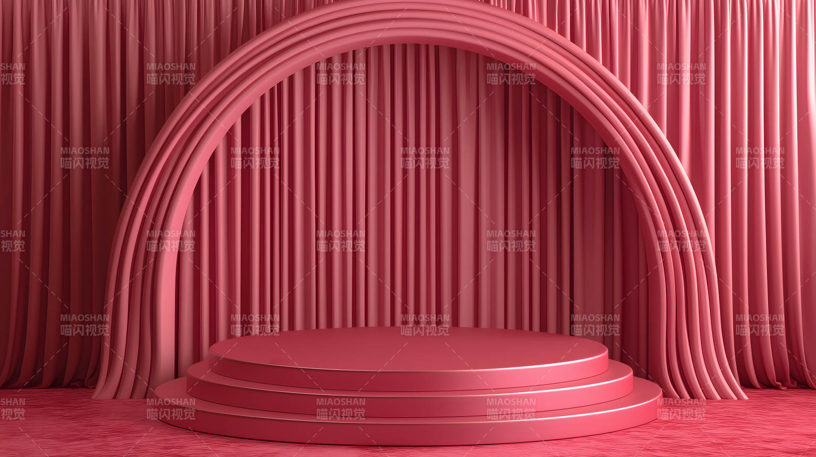 优雅粉色背景下的产品展示图片