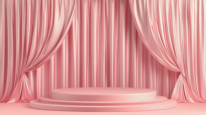 优雅粉色背景下的产品展示图片