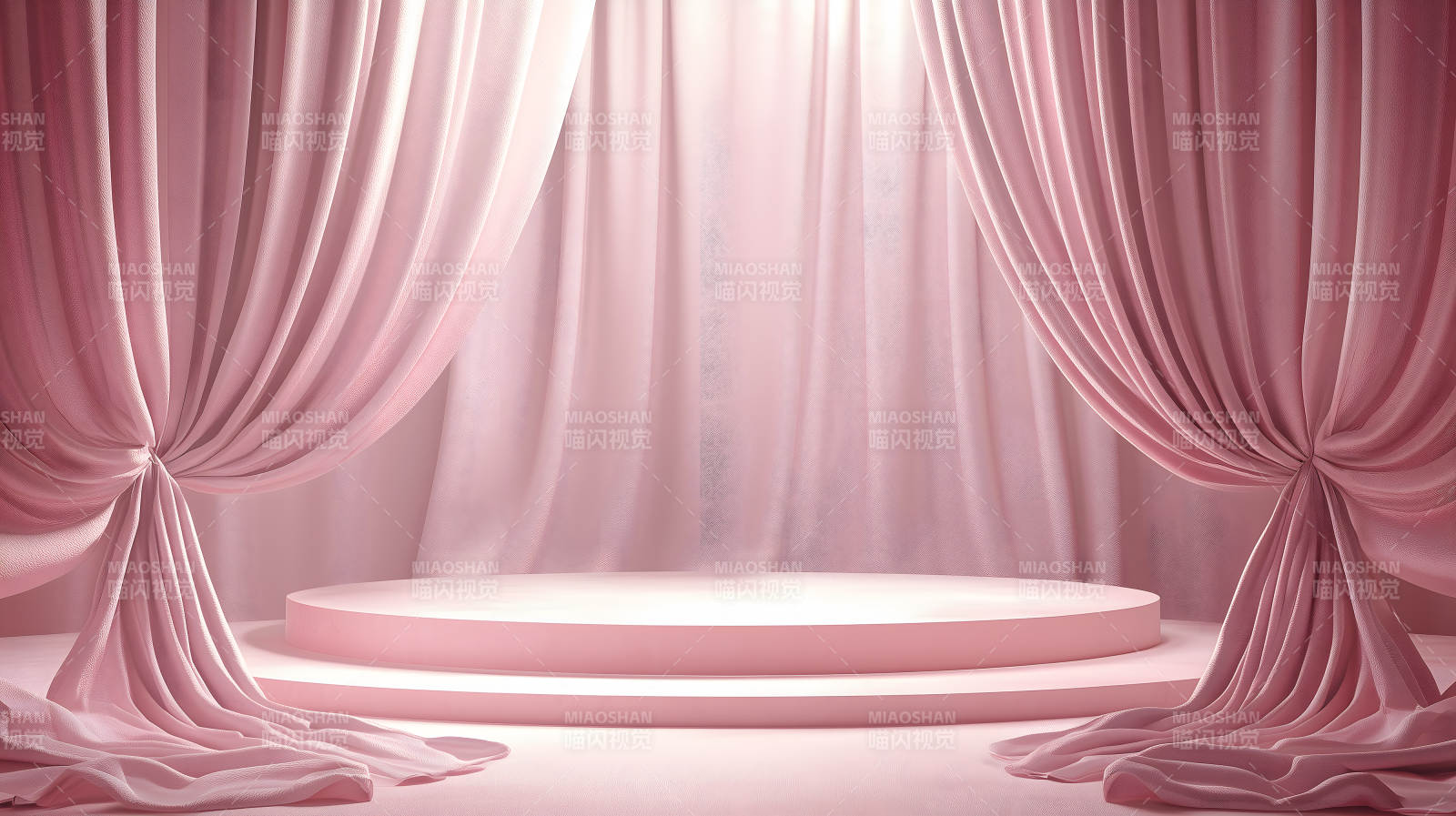 优雅粉色背景下的产品展示图片