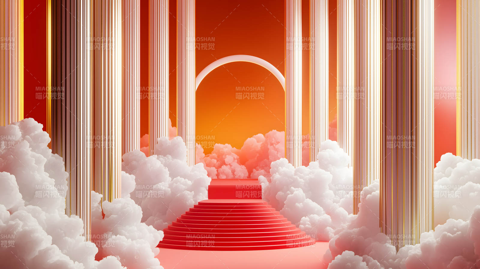 云端之上的梦幻阶梯图片