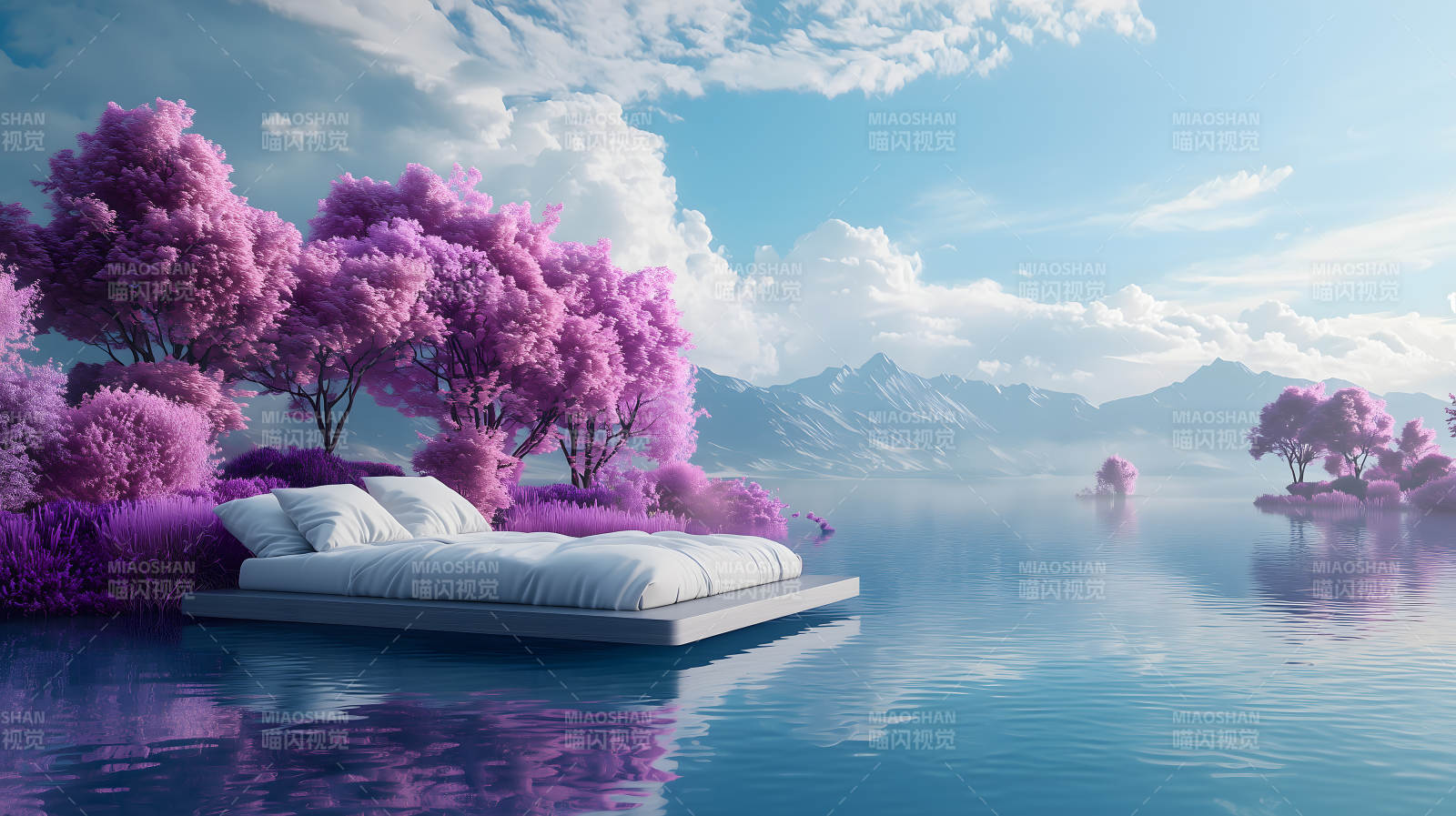 紫林湖面床铺图片