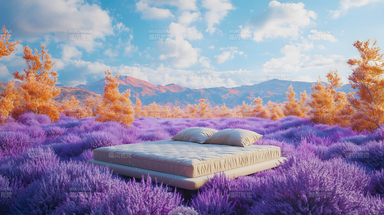 紫花田上床铺图片