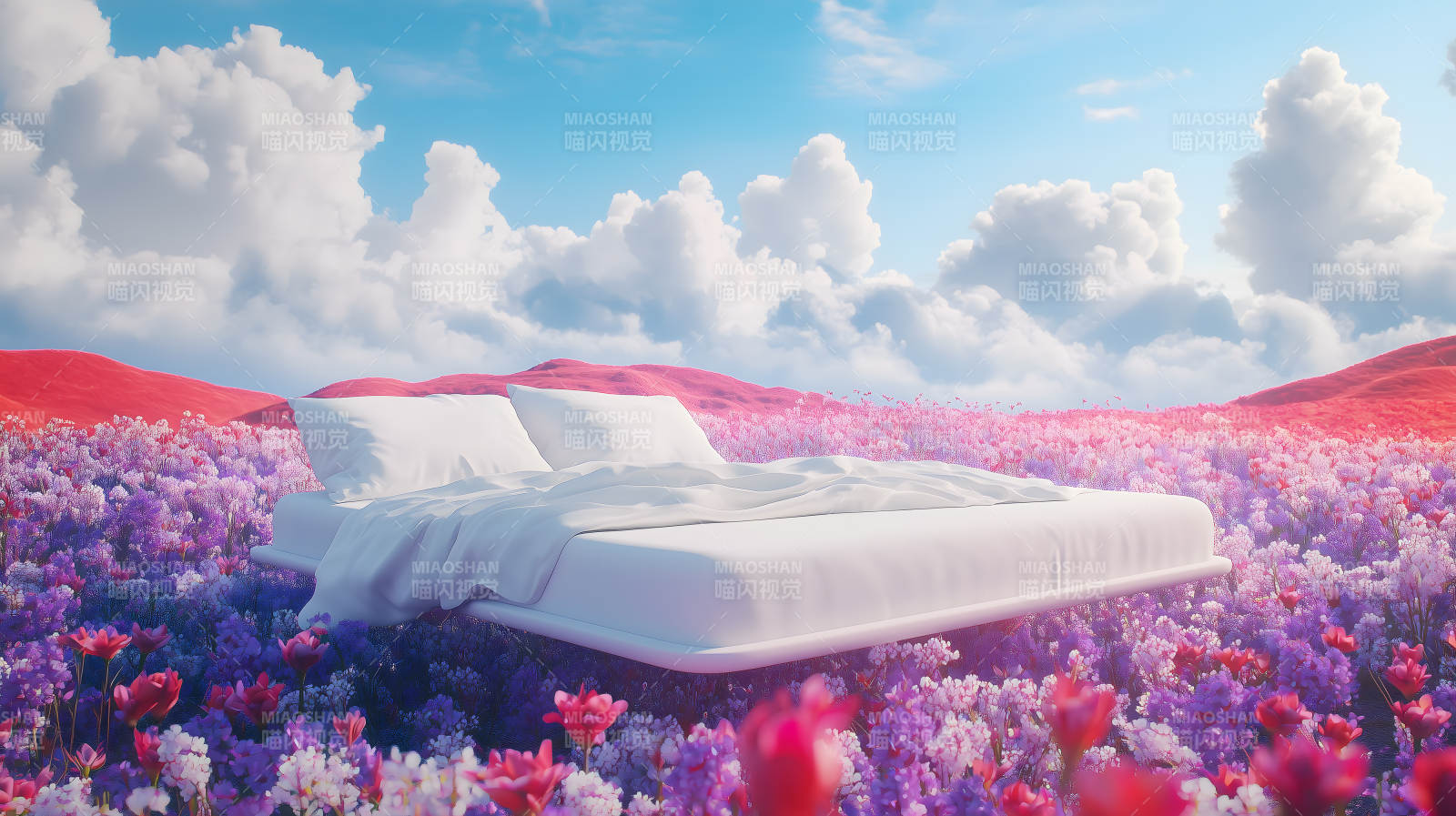 紫花田上床铺图片